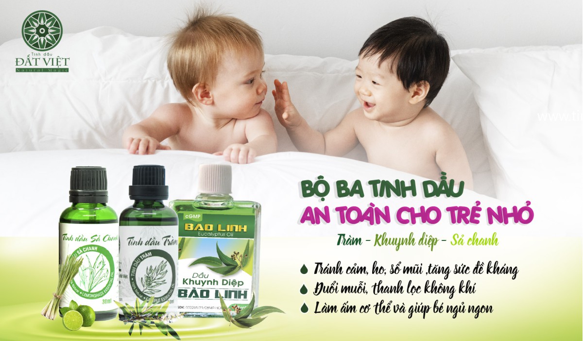 Bộ 3 tinh dầu an toàn cho trẻ sơ sinh và trẻ nhỏ