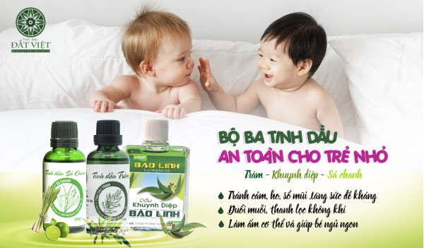 Bộ 3 tinh dầu an toàn cho trẻ sơ sinh và trẻ nhỏ